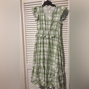 Crown & Ivy Green Ruffled Midi Sundress